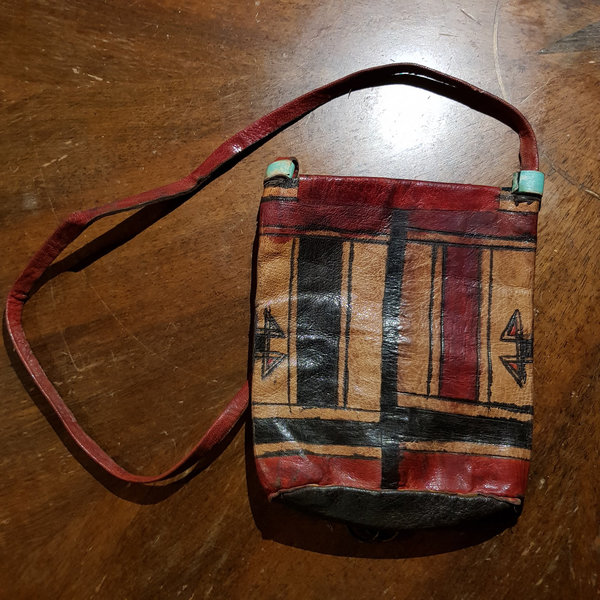 Handtasche aus Ziegenleder (dreifarbig)